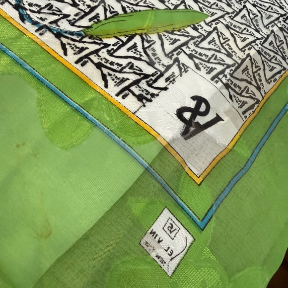 Vibrant Green and Blue Floral Wrap - Picture 5 of 8